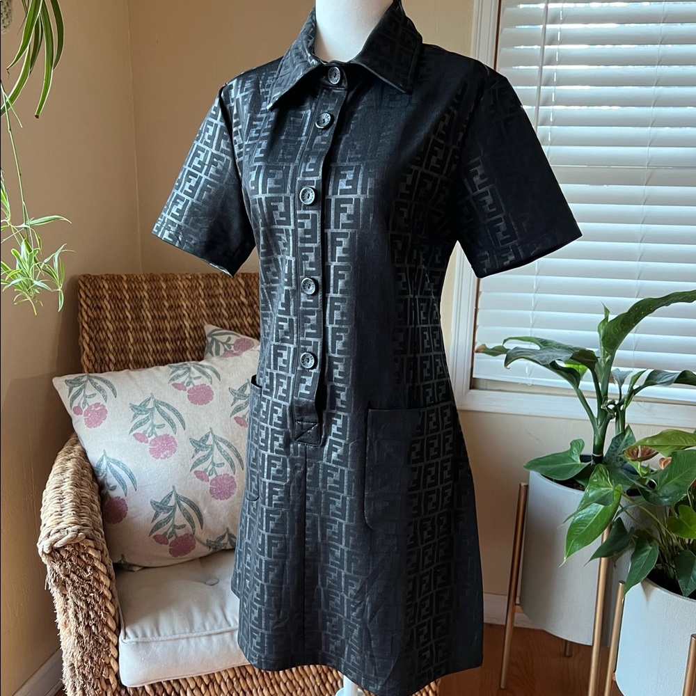 ❌ SOLD ❌ Vintage Fendi FF Zucca Black Dress